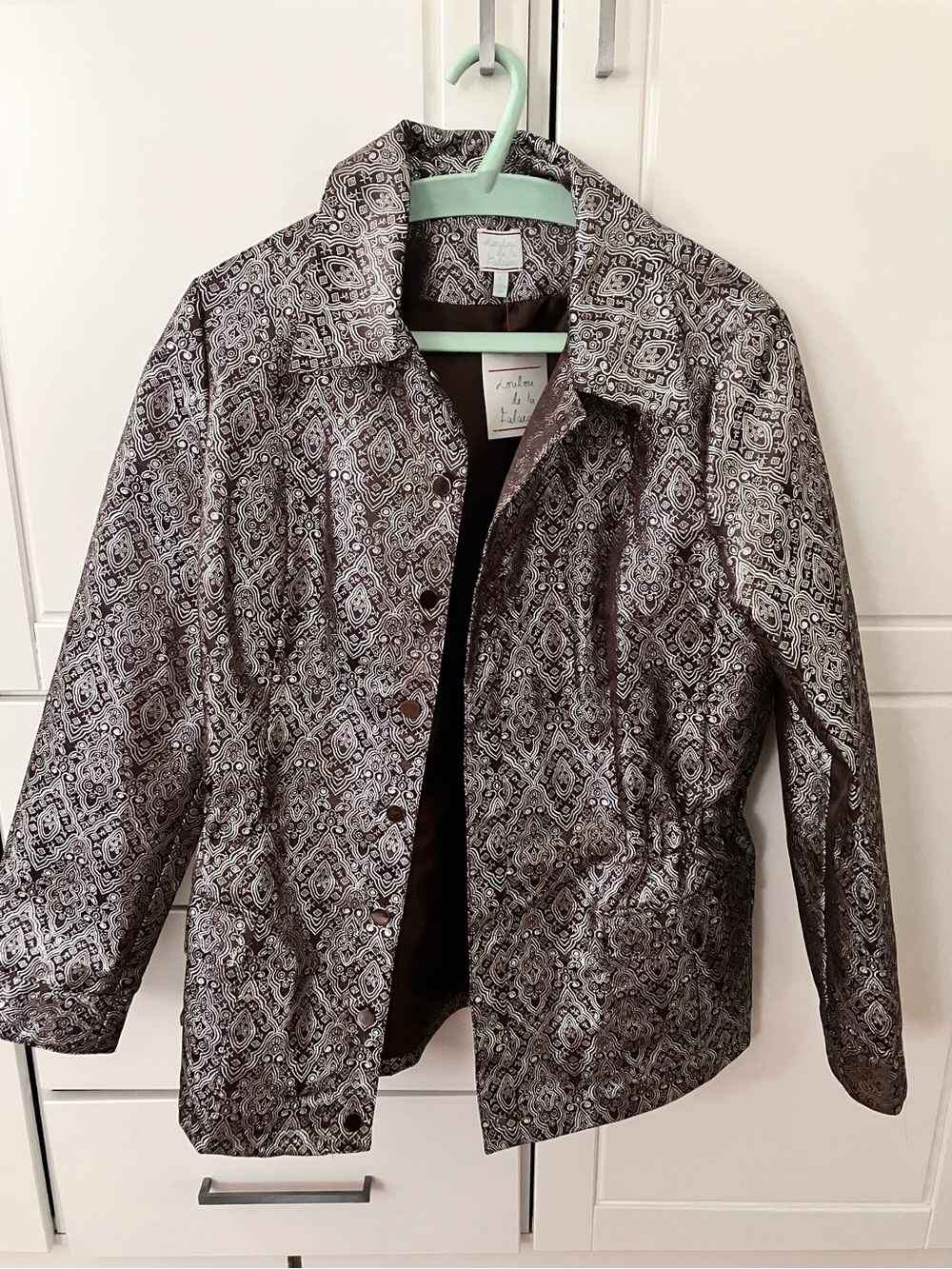 Loulou de la Falaise Brown Metallic Lamé Jacket | Large | Vintage New with tags